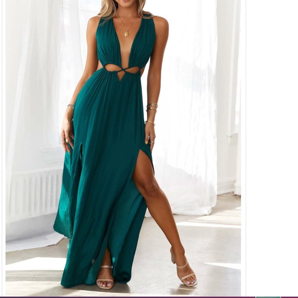 HELLO MOLLY Since I Met You Maxi Dress Green